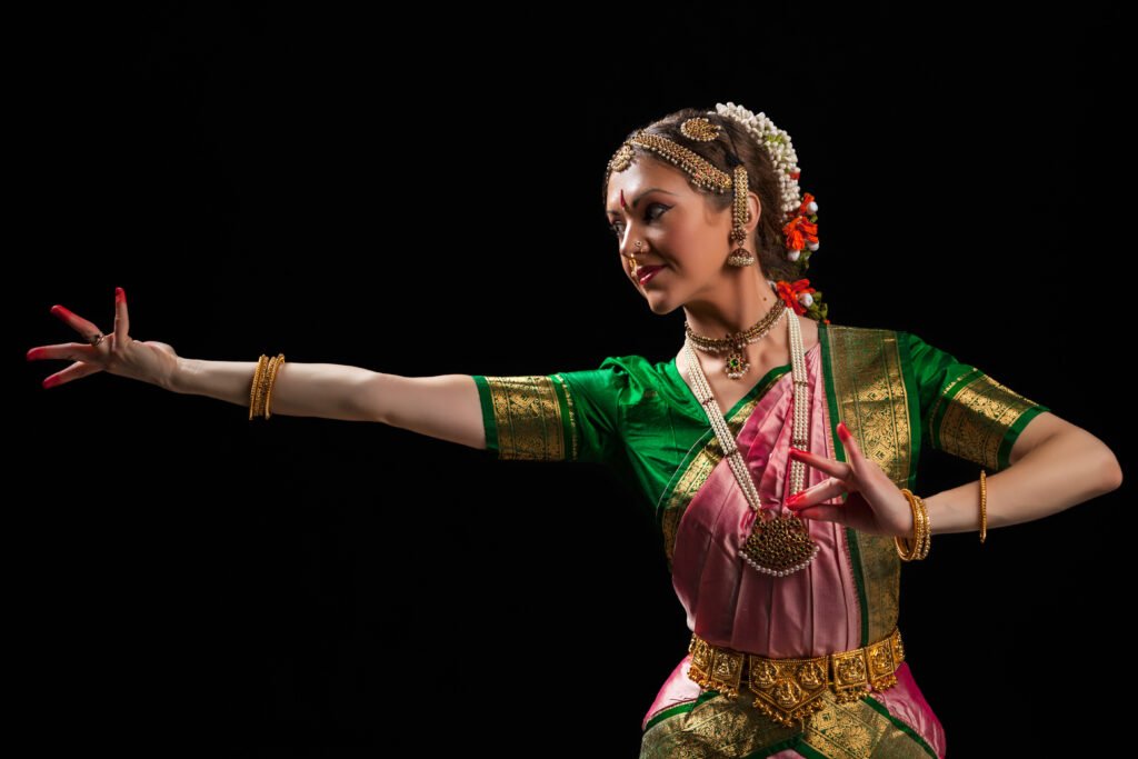 beautiful girl dancer of indian classical dance bharatnatyam showing benefits of dance by Cultural Enrichment and Storytelling